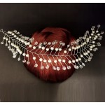 Accesoriu modern pentru decor par WED29 Argintiu cu cristale si perle de 35cm Accesoriu modern pentru decor par WED29 Argintiu cu cristale si perle de 35cm
